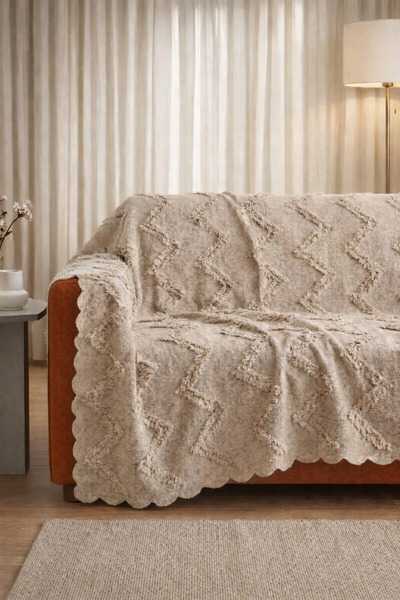 ÇIQRIK HOME Sakallı Şönil Koltuk Örtüsü 180x220 Cm Kaymaz Yıkanabilir