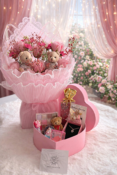 Ahsen Collection İçimden geldi pembe delux hediye kutusu