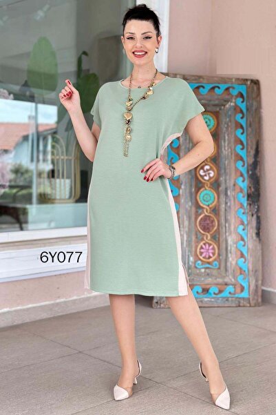 İnce Topuk Modal Fabric Paneled Dress 6Y077