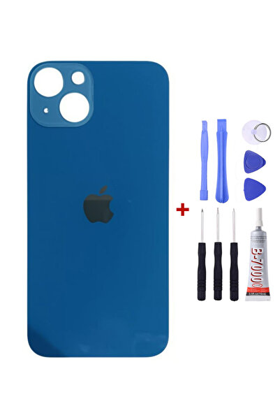 Yedcom Iphone 13 MİNİ Mavi Arka Cam Kapak Arka Pil Kapağı