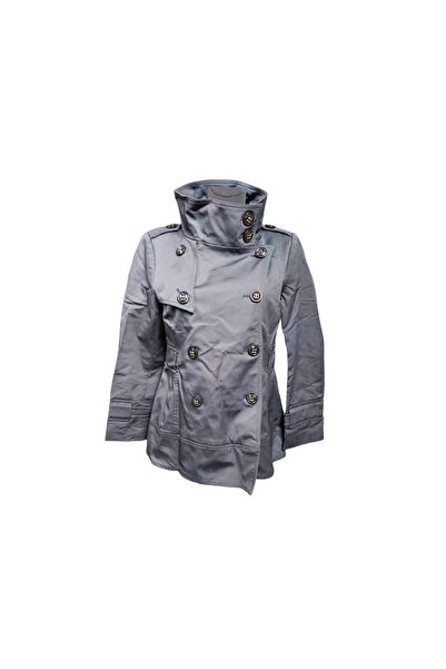 OEM Zara Women's Short Coat - size L - Navy Blue - Cotton Elegant Minimalist ...