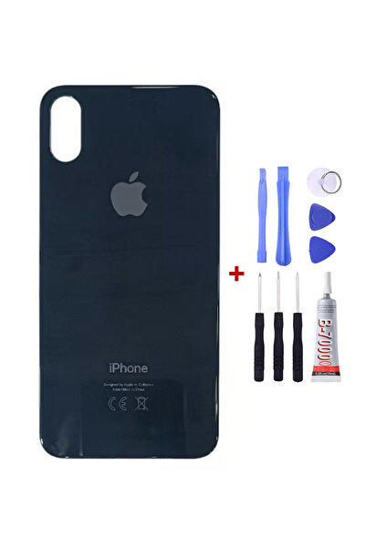 Yedcom Iphone XS MAX Siyah Arka Cam Kapak Arka Pil Kapağı