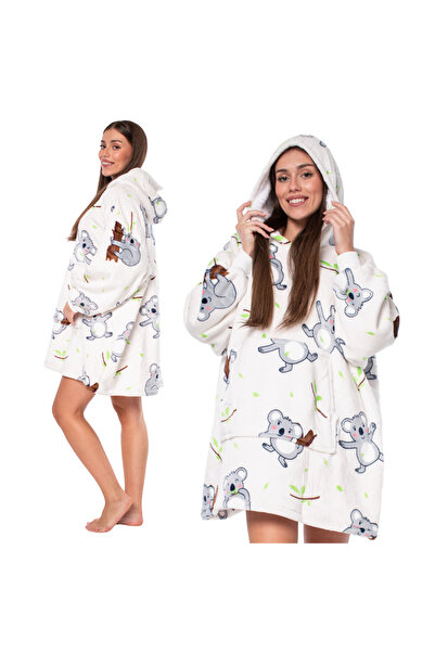 OEM Hanorac pătură supradimensionat roz — Călduros cu glugă și buzunar, inter...