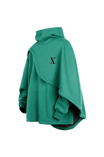 OEM Poncho Hoodie Generic Oversize Cosplay 3XL Green Cotton Streetwear Hip-Ho...