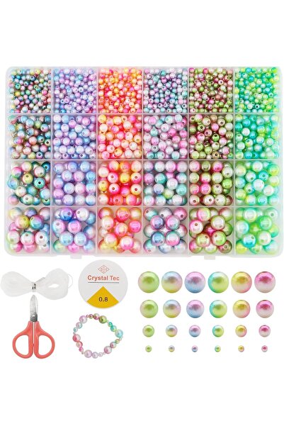 OEM Set Mărgele Perlate - 1890 piese - mărime 4-10 mm - Verde - Kit accesorii...