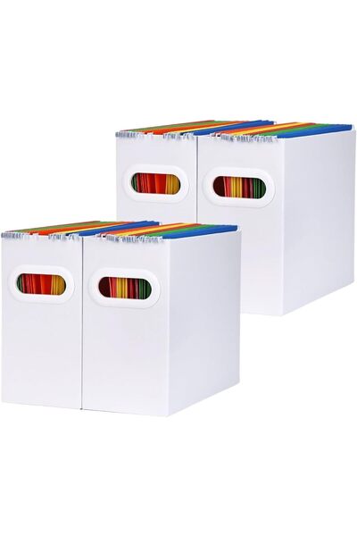 OEM Set of 4 Generic A4 Document Organizers, White Cardboard, Foldable, Metal...