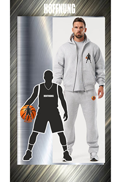 HOFFNUNG Unisex Casual Tracksuit Set Basketball Player Outdoor Full Zip
