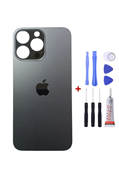 Yedcom Iphone 14 PRO Siyah Arka Cam Kapak Arka Pil Kapağı