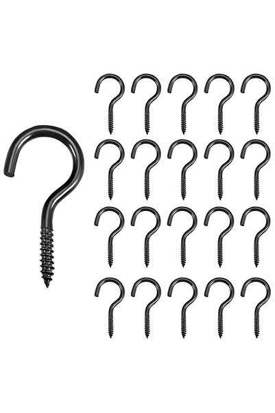 OEM Set DIY Carlige cu Surub - 20 Bucati - marime 40 mm - Negru - Otel Tavan ...