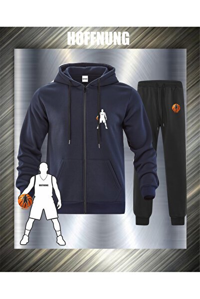 HOFFNUNG Unisex Casual Tracksuit Set Basketball Player Outdoor Full Zip