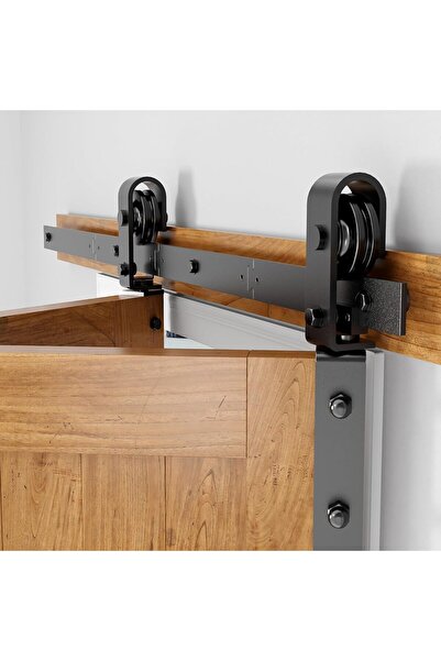 OEM Sankeytew Set Șine Uși Glisante Barn Door 100.6 cm Oțel Negru Sistem Loft...
