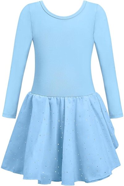 OEM Body Balet - Costum Balerină Tutu - mărime 130 cm - Albastru Bumbac - Gim...