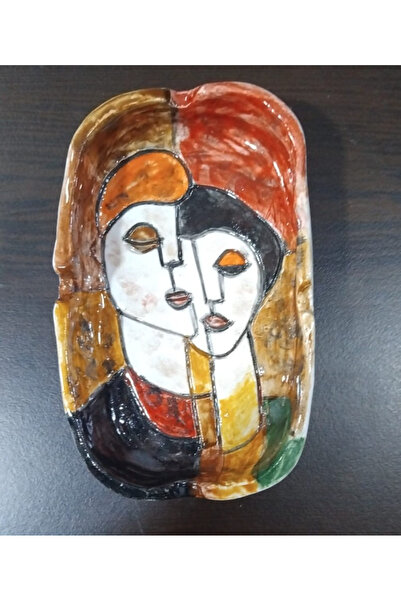 esdekor 8X12 Small Ashtray Ceramic Handmade 1 Piece