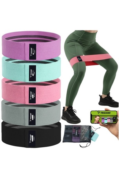 Selgot Fitness Elastic Bands, 5 pcs/Set, resistance 5-35 kg, Circumference 74...