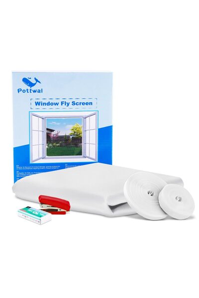 OEM Universal DIY mosquito net 130x150 cm White Polyester Velcro mounting