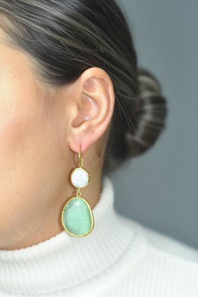 Design by Kadir Kadir Jewellery 22 Ayar Altın Kaplama Kadın Sallantılı Küpe -...