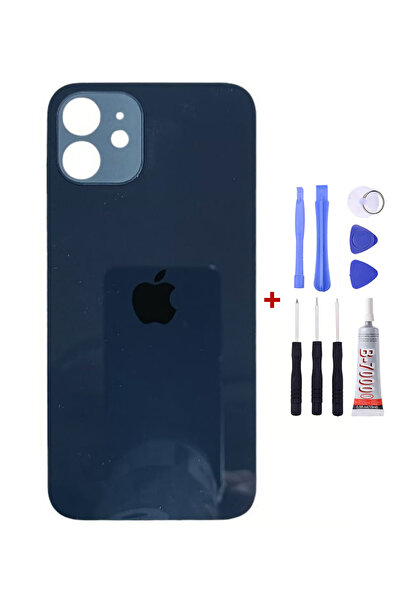 Yedcom Iphone 12 Mavi Arka Cam Kapak Arka Pil Kapağı