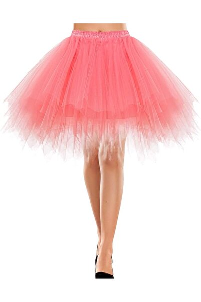 OEM Vintage Pink Tulle Skirt - Retro 50s - size XL - Polyester - Voluminous C...