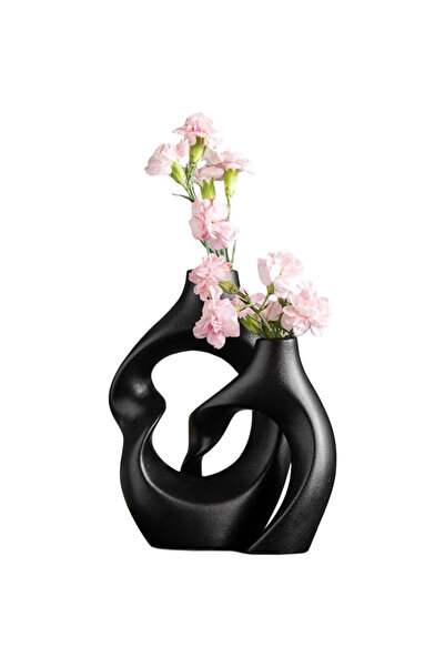 OEM ZMARKRAFT Set Vaze - Abstract Cross - mărime 20 cm - Ceramică Neagră - De...