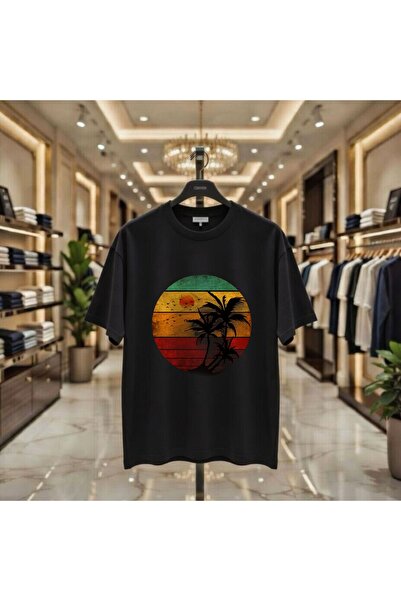playwear Palm Tree 2026 Noul sezon Tricou cu imprimeu 100% bumbac, supradimen...