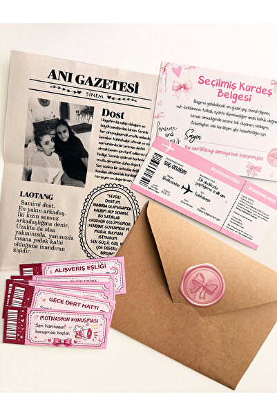 Pankart Evi DOST SET - Arkadaş Kız Kardeş Kanka Hediye - Laotang - Anı Gazetesi