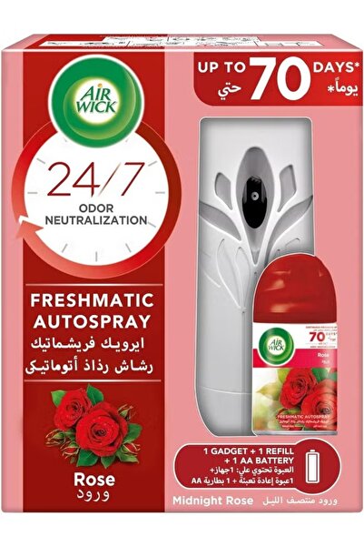 Air Wick مجموعة بخاخ فريشماتيك الأوتوماتيكي لتحييد الروائح، برائحة الورد، 250 مل