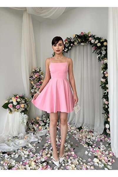 EtikaOnline Miss lady Askılı Mini Atlas Elbise