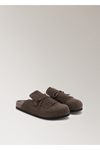 MANGO Woman Deri clog terlik