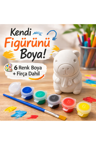Can Tasarım Evi Kapibara Capybara Taş Boyama Figür Çocuk Gelişimi Anne Kabipa...