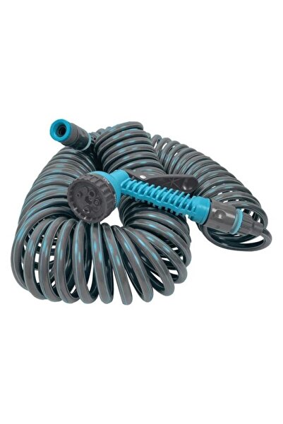 Green Garden Blue Grey Spiral Garden Hose with 4 Accessories and 7 Functions,...
