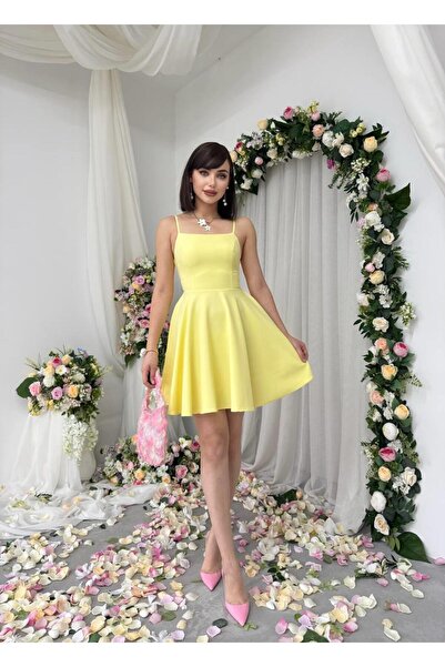 EtikaOnline Miss lady Askılı Mini Atlas Elbise