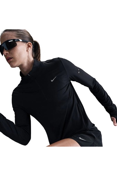 Nike Swift Dri-Fit Uv Quarter Zip Women's Black Running Top Hq0499-010