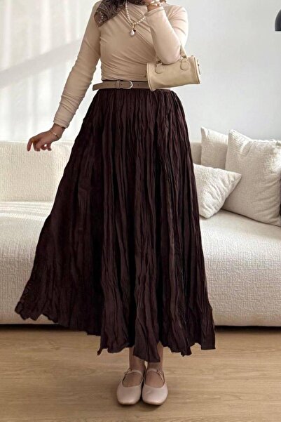 REMİS Brown Crochet Skirt