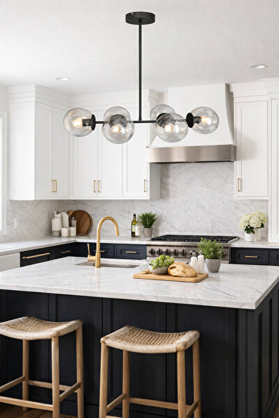 HubRom Chandelier HubRom, LEMA 3582-3582-06-02-BL 85x60 cm 6xE27-60W Black