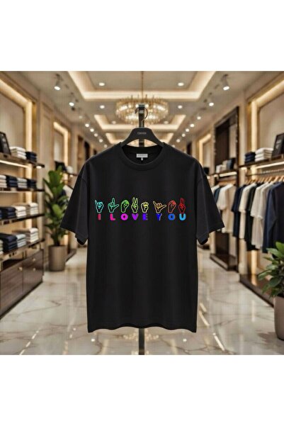 playwear Μπλουζάκι με στάμπα  "I love You " από 100% βαμβάκι, oversized, με ά...