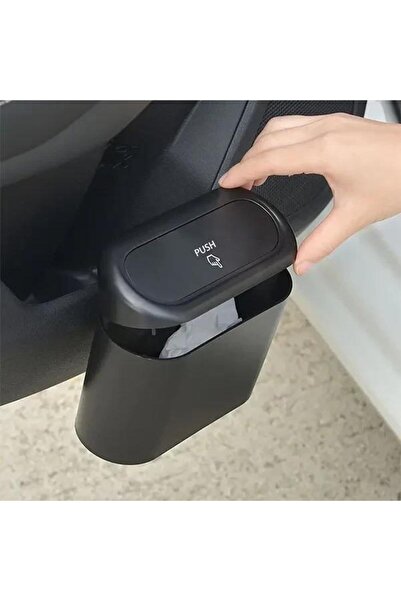 3B Trend Auto Car Trash Bin Organizer Dustbin with Lid Black