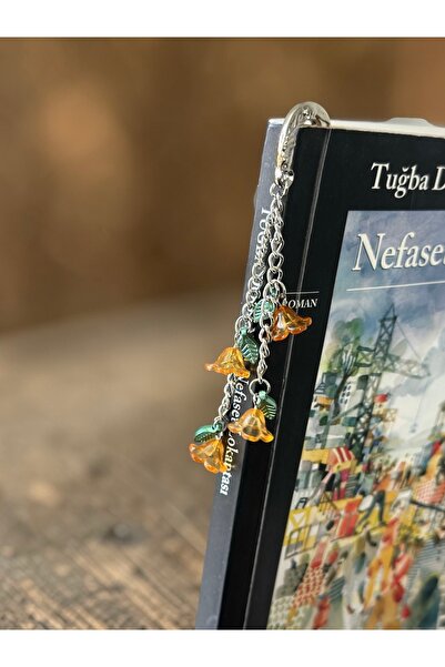 Rika Spolia & Co. Unutma Beni Çiçeği Zincirli Metal Kitap Ayracı – Turuncu