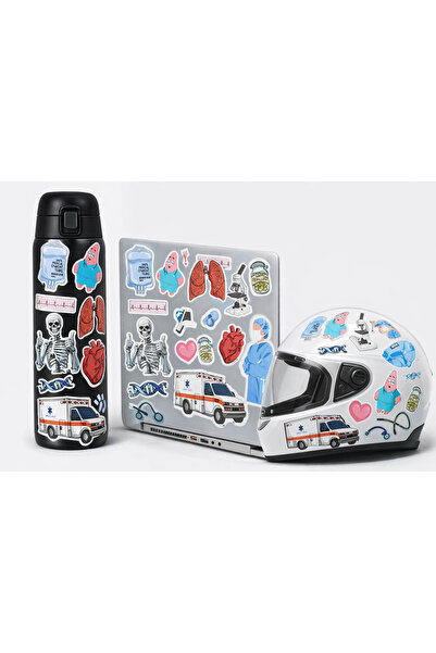 Limitless Design مجموعة ملصقات ذات طابع صحي وطبي - 22x30 سم - لابتوب، ترمس، د...