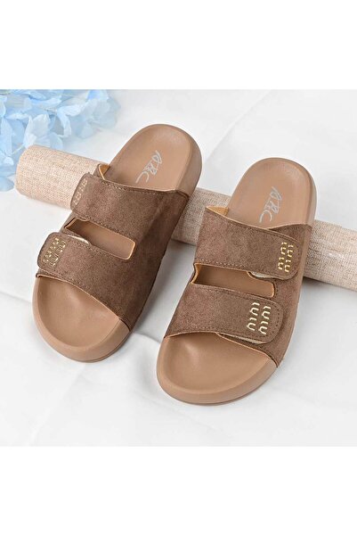 Tmall Ladies' Casual Slippers, Made of ecological suede, PD1093, Brown