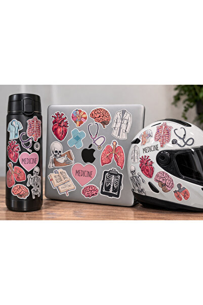 Limitless Design مجموعة ملصقات ذات طابع طبي وتشريحي - 22x30 سم - للابتوب، الت...