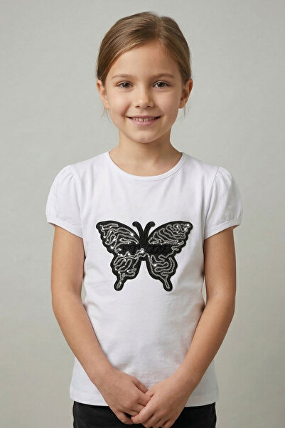 nacar çarşı Μπλουζάκι για κορίτσια Black Butterfly Με σχέδιο 23 Απριλίου 29 Ο...