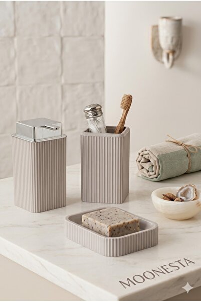 Madame Coco Kelly 3-Piece Bathroom Set - Light Brown