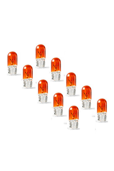 Inwells (10 Adet) WY5W-T10 12V. 5W. Standart Turuncu, Sarı (Amber) Dipsiz Amp...