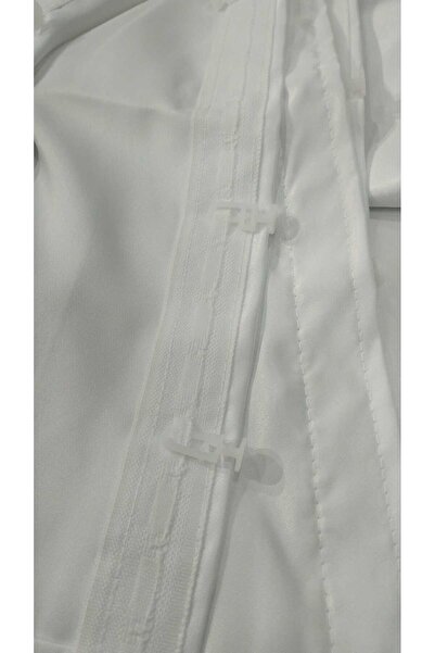 Karesi kırık beyaz saten güneşlik,her tül perde altına uyum sağlar