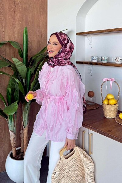 Hazamoda Блуза с волани „Момо“ в розово