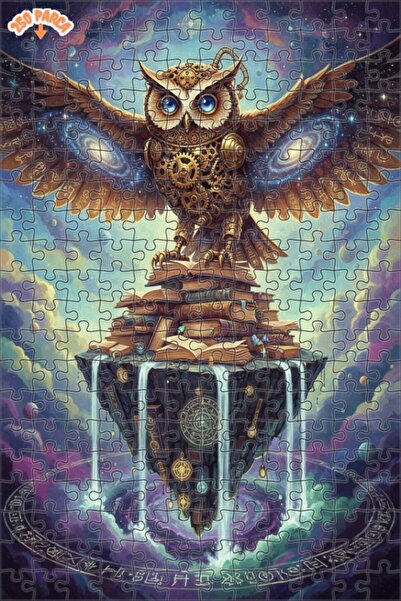 Esranın Dünyası Mysterious Knowledge Mechanical Owl Oil Painting Lookalike Do...