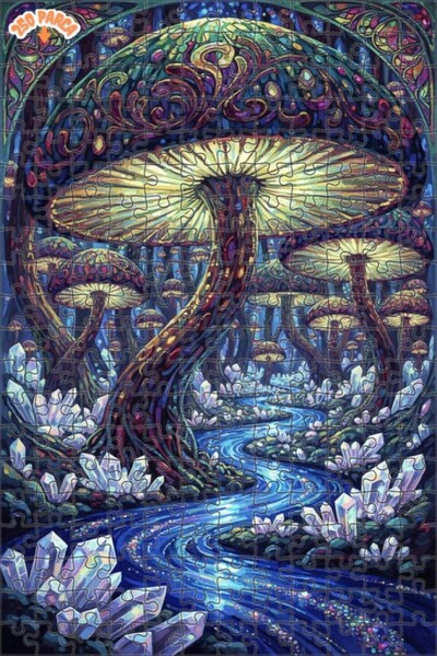 Esranın Dünyası لغز خشبي مؤطر بطبقتين من غابة الفطر السحرية 250 قطعة 30x30