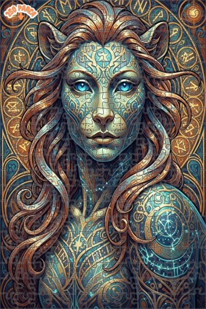 Esranın Dünyası Mysterious Lion Woman Oil Painting Lookalike Art Puzzle 250 P...