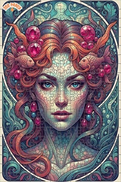 Esranın Dünyası لغز خشبي بإطار مزدوج الطبقات بتصميم فنان حورية البحر 250 قطعة...