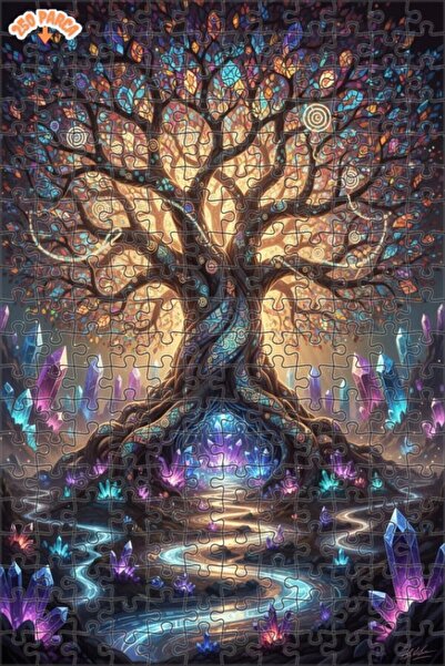 Esranın Dünyası Magical Crystal Tree Oil Painting Lookalike Art Double-Layer ...